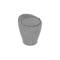 Sleek Modern Gray Fabric Sofa Stool With Curved Design And Comfortable Seat
