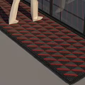 Outdoor Entrance Door Mat With Red Black Diamond Pattern And Non Slip Design