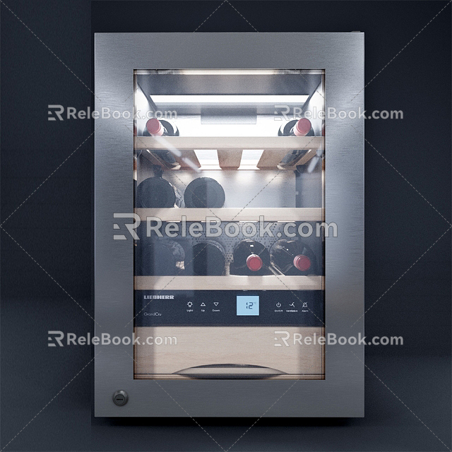 Red wine cabinet 3d model