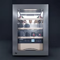 Stainless Steel Wine Refrigerator With Multiple Bottle Racks Control Panel And Digital 3d model