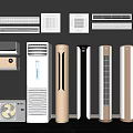 Various Types Of Air Conditioner Fans Including Wall Mounted And Floor Standing Models