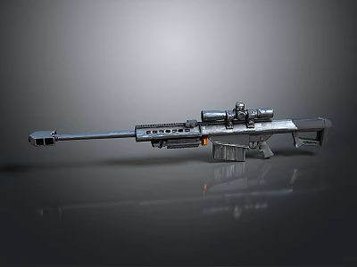 High Performance Sniper Rifle With Tactical Scope And Long Barrel Design 3d model