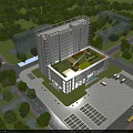 Modern Hospital Building Exterior Design With Contemporary Style And Urban Street View