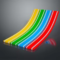 Vibrant Curved Multicolor Stripes Design With Yellow Green Blue And Red Hues