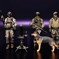 Tactical Game Military Characters With Soldiers German Shepherd And Gear