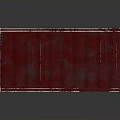Red Metal Shipping Container with Textured Surface and Metal Hinges Frame