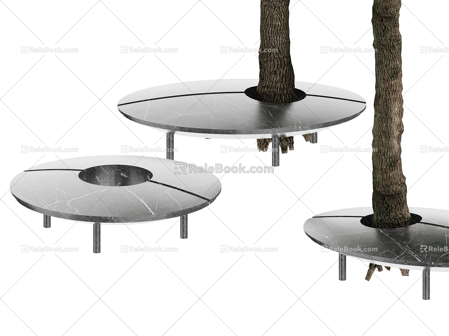 Tree Pool Seat Landscape Seat Tree Pool 3d model