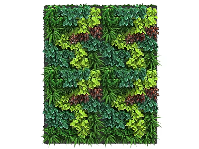 Lush Indoor Living Plant Wall With Various Green Foliage And Vibrant Leaves 3d model