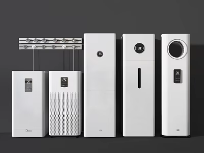 Modern White Daily Household Appliances Including Air Purifiers Humidifiers And Wall Units 3d model