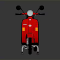 Red Scooter Motorcycle Showcasing Black Seat Rearview Mirrors And Rear Rack