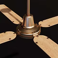 Modern Ceiling Fan With Wooden Blades And Metal Downrod For Home Use