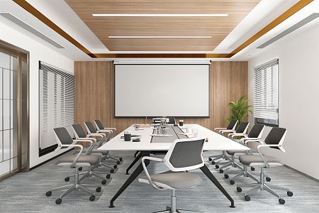 Modern Meeting Room Meeting Table and Chair 3d model