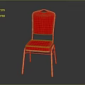 Stylish Leisure Chair With Red Cushion Backrest And Gold Frame Design
