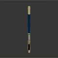 Ornate Medieval Style Weapon With Blue Blade And Gold Accents