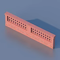 Red Brick Exterior Wall With Hollow Out Window Patterns And Architectural Design 3d model