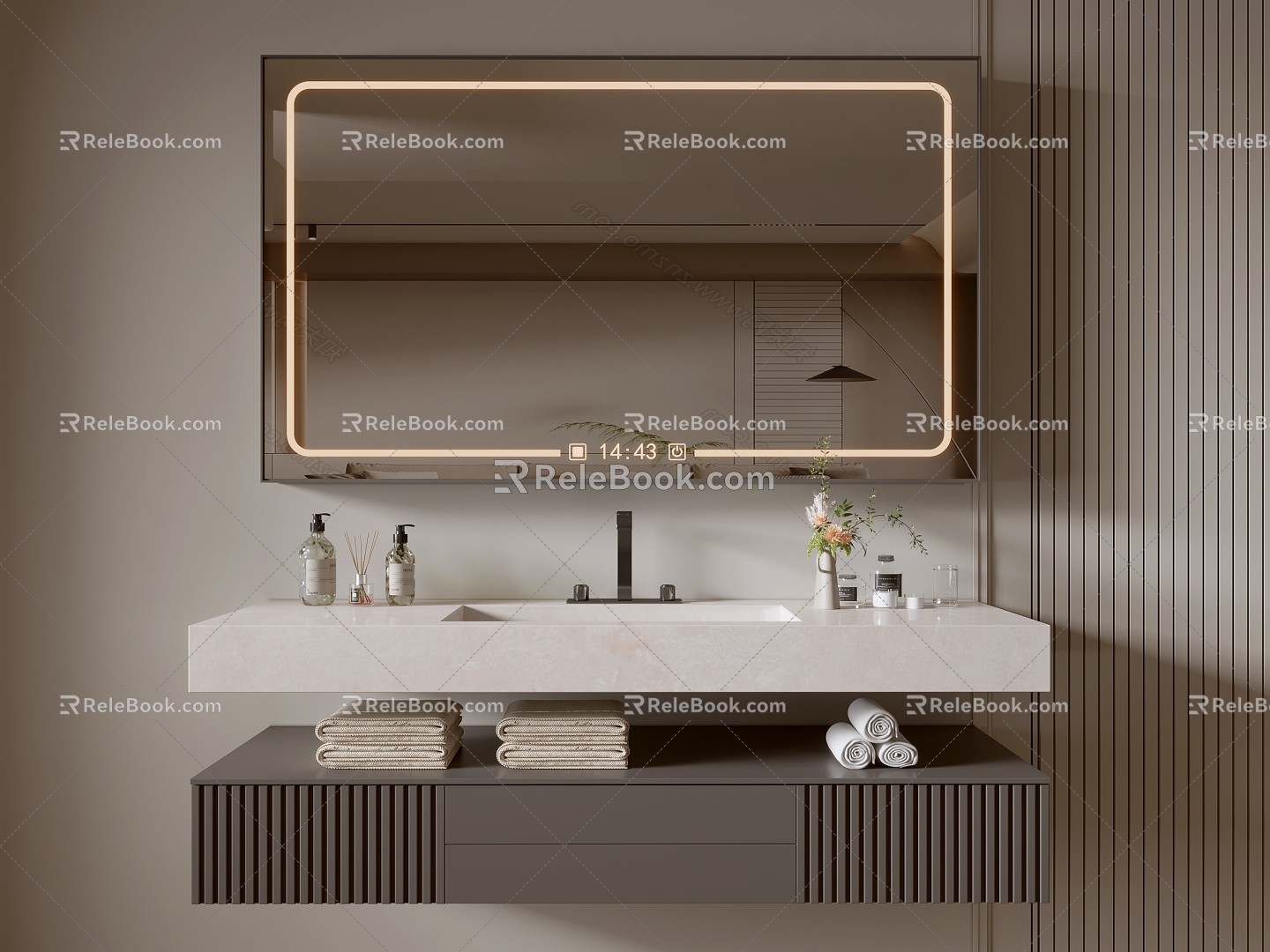 Modern Bathroom Cabinet Bathroom Counter Basin Bathroom Decoration Mirror Cabinet Sink 3d model