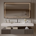 Modern Bathroom Cabinet Bathroom Counter Basin Bathroom Decoration Mirror Cabinet Sink 3d model