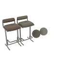 Modern Bar Stools With Metal Frame Leather Seat And Multiple Color Options