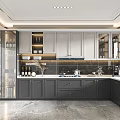 Modern Kitchen Interior Design With Gray Cabinets Island Counter And Appliances