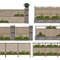 Multiple Scenic Garden Wall Designs With Wooden Panels Stone Bases And Planted Greenery