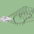 Thrilling Amusement Park Roller Coaster With Steel Track And Adjacent Building