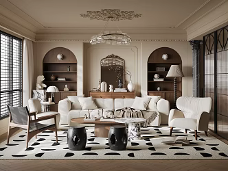 French Living Room 3d model