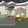 Modern Library Children's Library Reading Area 3d model