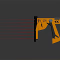 Orange Laser Gun Device With Red Laser Beams Black Grip And Control Buttons