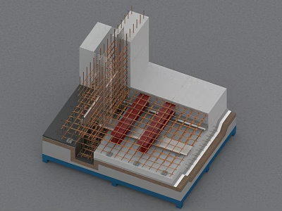 Industrial Construction Equipment With Steel Frames Scaffolding And Concrete Structural Components 3d model