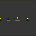Colorful Lego Boat Models Five Different Designs With Green Bases And Yellow Parts