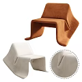 Modern Leisure Chair With Unique Curved Structure Soft Velvet Upholstery And Stylish Ergonomic Design