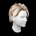 Game Movie Character White Head Model With Blond Short Stylish Hair Design