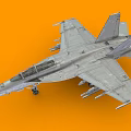 Gray Fighter Jet Model With Detailed Cockpit And Missiles On Orange Background