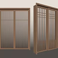 New Chinese-style sliding door 3d model