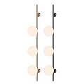 Modern Brass Wall Lamp With White Spherical Glass Shades For Home Decor
