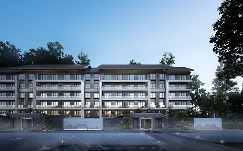 New Chinese-style Residential Building 3d model