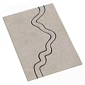 Square Rug With Light Background And Black Wavy Lines 3d model