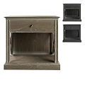 Rustic Wooden Nightstand With Single Drawer And X Shaped Side Panels 3d model