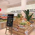 Modern Fruit Store Bright Interior With Fresh Fruits Display Shelves And Organized Layout