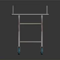 Sturdy Metal Utility Cart With Wheeled Base Flat Tabletop And Lower Storage Shelf