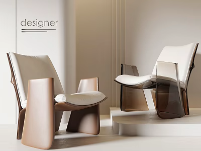 Designer Modern Leisure Chairs With Stylish Upholstery And Unique Structural Design 3d model