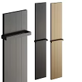 Modern Display Shelves With Vertical Panel Design In Black Dark Gray And Gold Colors