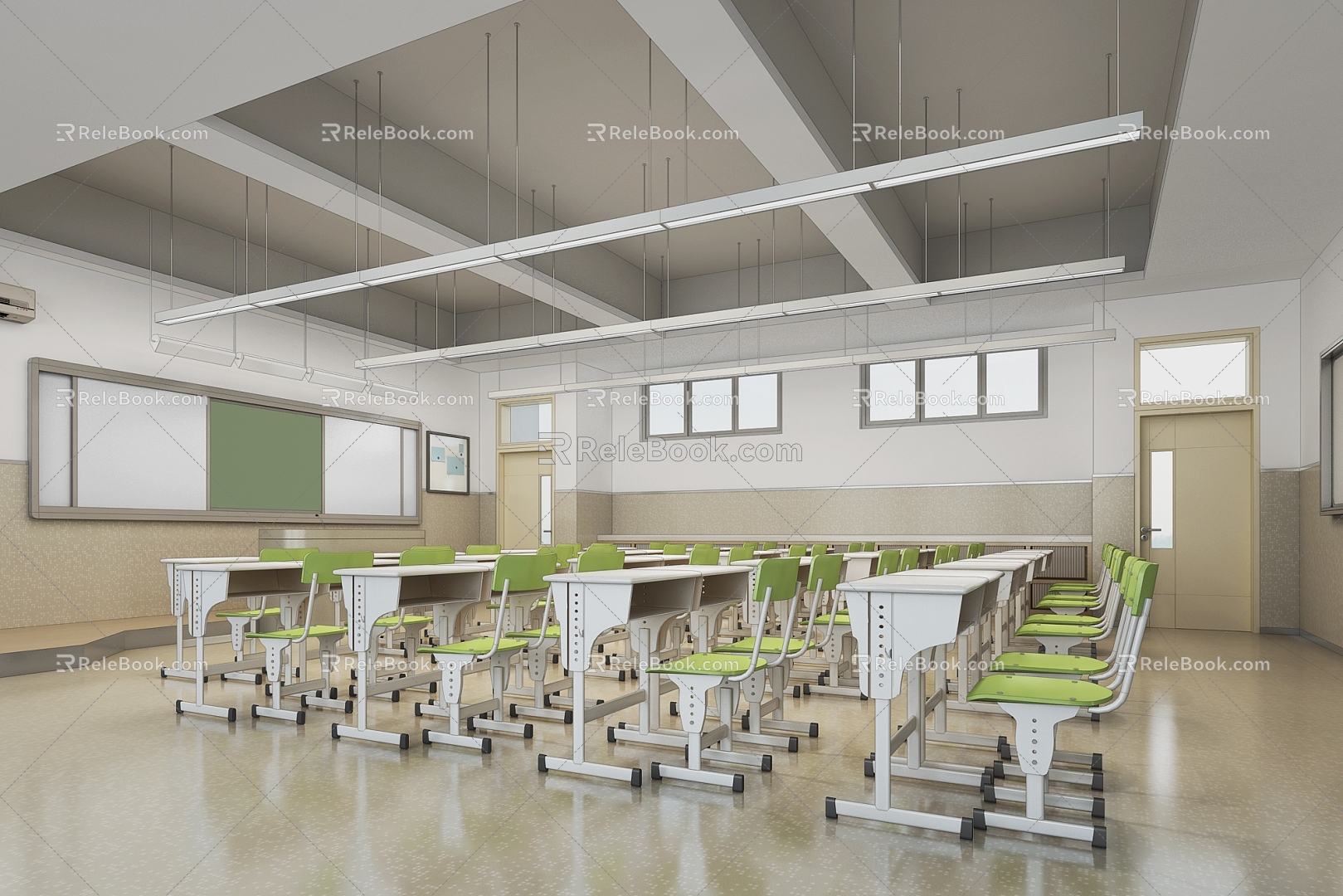 Primary school classroom 3d model