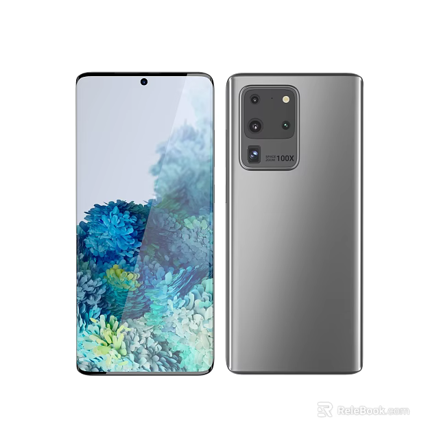 Sleek Smartphone Featuring Colorful Front Screen And Silver Rear Camera Design 3d model 
