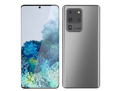 Sleek Smartphone Featuring Colorful Front Screen And Silver Rear Camera Design 3d model