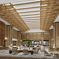 New Chinese Hall Hotel Lobby 3d model