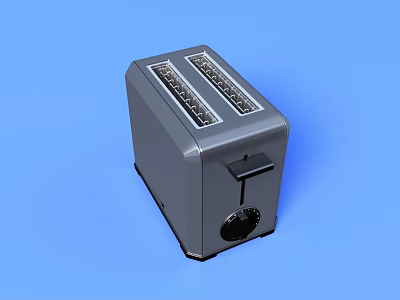 Gray Two Slice Toaster With Sleek Design For Modern Kitchen Appliance 3d model