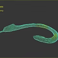 Bronze Sculpture Carving with Ancient Curved Hook Design and Green Patina