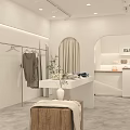 Modern Clothing Store Interior With Mannequin Hanging Clothes And Decorative Plants