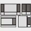 Modern window casement window screen window 3d model